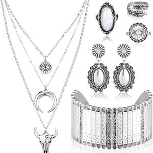 Ecally Bohemian Western Turquoise Jewelry Set